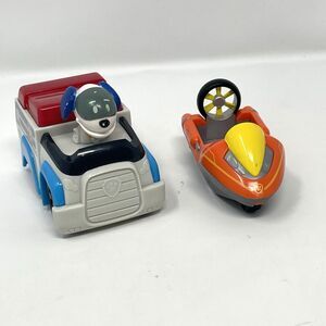 Paw Patrol Vehicles Lot of 2, Robo Dog Car, Zuma Hydro Boat, Orange, Blue, Red